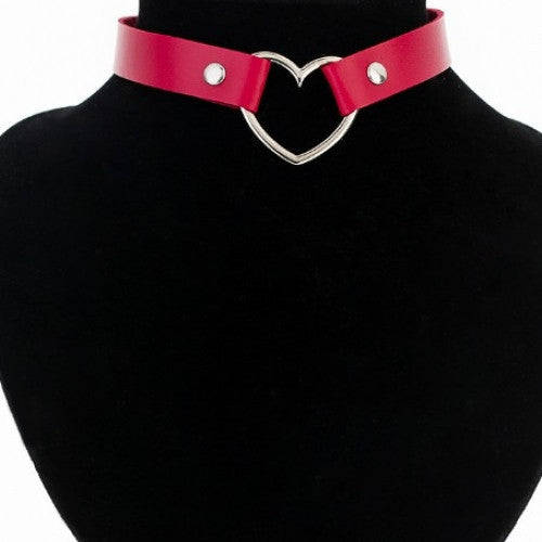 Sexy Heart Punk Leather Choker Necklace